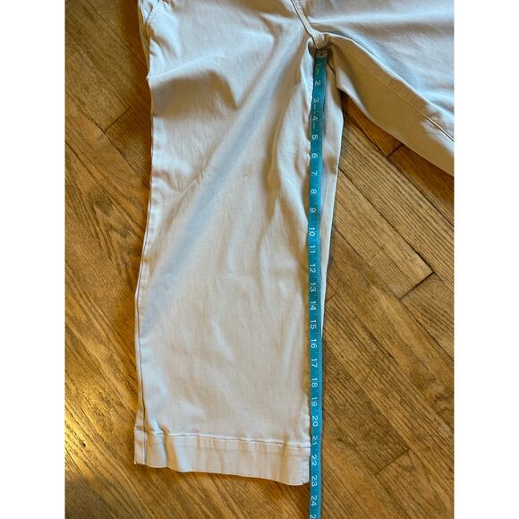 Spanx Stretch Twill High Rise Wide Leg Crop Pant Beige Women's Large - Picture 5 of 6